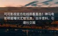 可可影视官方在线观看直击！神马电影明星曝光尤物写真，出乎意料，引爆社交圈