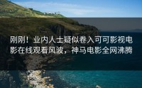 刚刚！业内人士疑似卷入可可影视电影在线观看风波，神马电影全网沸腾