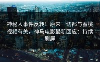 神秘人事件反转！原来一切都与蜜桃视频有关，神马电影最新回应：持续刷屏